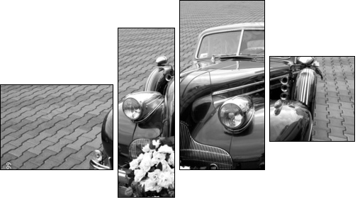 Wedding limousine - Vierteiliges Leinwandbild, Viertychon