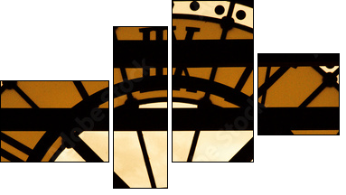 le sacrÃ© coeur et l'horloge - Vierteiliges Leinwandbild, Viertychon