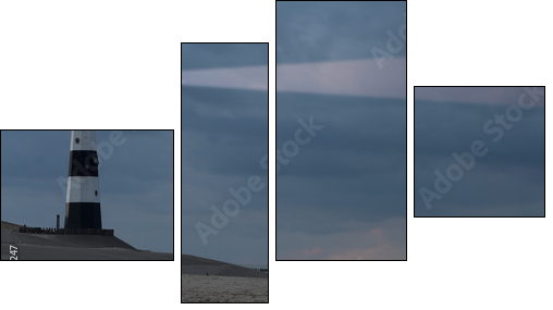 lighthouse in the dusk - Vierteiliges Leinwandbild, Viertychon