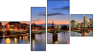 Panorama von Frankfurt am Main - Vierteiliges Leinwandbild, Viertychon