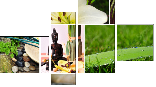 Wellness asiatisch Spa - Vierteiliges Leinwandbild, Viertychon