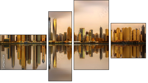 Dubai Marina bay, UAE - Vierteiliges Leinwandbild, Viertychon