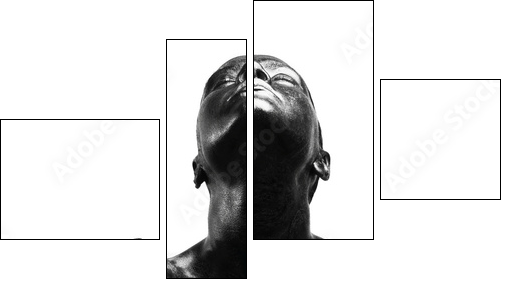 Made up black woman - Vierteiliges Leinwandbild, Viertychon