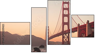 Golden Gate Bridge of San Francisco - Vierteiliges Leinwandbild, Viertychon