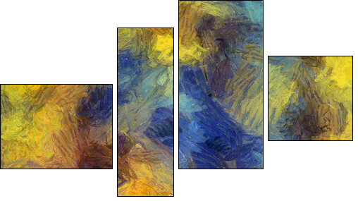 Varicoloured texture from oil paints - Vierteiliges Leinwandbild, Viertychon