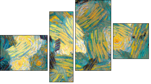 Varicoloured texture from oil paints - Vierteiliges Leinwandbild, Viertychon
