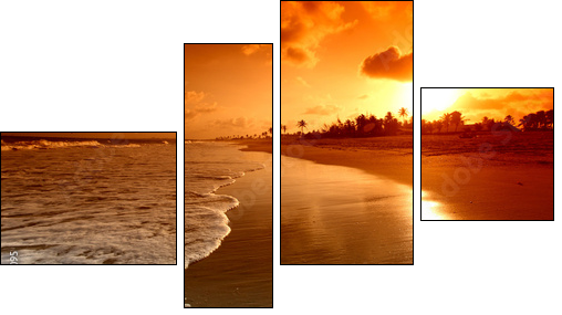 ocean sunrise - Vierteiliges Leinwandbild, Viertychon