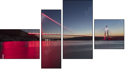 Yavuz Sultan Selim Bridge Istanbul, Turkey - Vierteiliges Leinwandbild, Viertychon