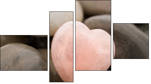 rose quartz heart - Vierteiliges Leinwandbild, Viertychon