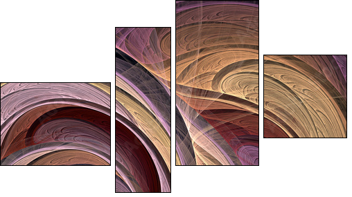Floral fractal - Vierteiliges Leinwandbild, Viertychon