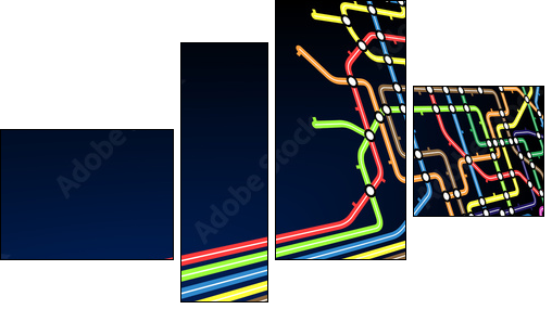 Subway slant - Vierteiliges Leinwandbild, Viertychon