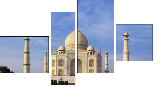 taj mahal in evening light - Vierteiliges Leinwandbild, Viertychon