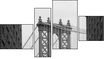 manhattan bridge - Vierteiliges Leinwandbild, Viertychon