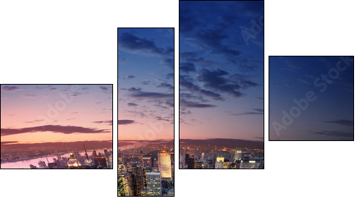 Manhattan at sunset - Vierteiliges Leinwandbild, Viertychon