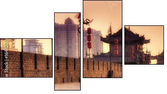 Xi'an / Xian (China) - Cityscape - Vierteiliges Leinwandbild, Viertychon