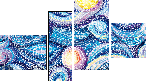 Van Gogh background - Vierteiliges Leinwandbild, Viertychon