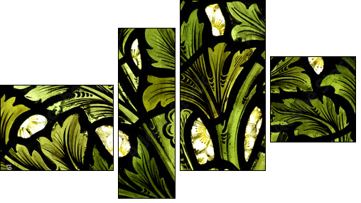 Stained glass pattern - Vierteiliges Leinwandbild, Viertychon