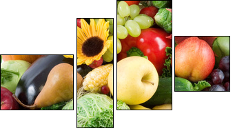 fruits and vegetables - Vierteiliges Leinwandbild, Viertychon