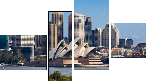 Sydney Opera House and Skyline - Vierteiliges Leinwandbild, Viertychon