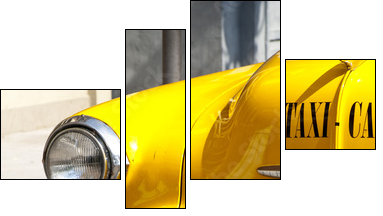 Vintage Yellow Cab - Vierteiliges Leinwandbild, Viertychon