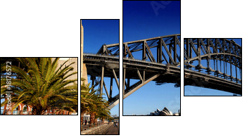 Sydney Harbour Bridge PanoramaColour - Vierteiliges Leinwandbild, Viertychon