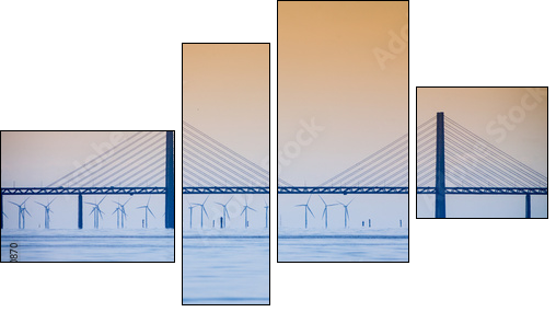 the oresund bridge between denmark and sweden - Vierteiliges Leinwandbild, Viertychon