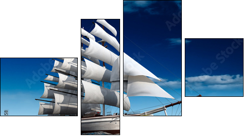 Sailing ship - Vierteiliges Leinwandbild, Viertychon