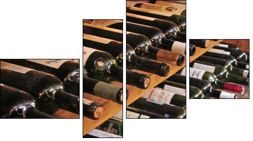 vine bottles - Vierteiliges Leinwandbild, Viertychon
