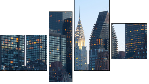 Skyline of midtown Manhattan in New York City - Vierteiliges Leinwandbild, Viertychon