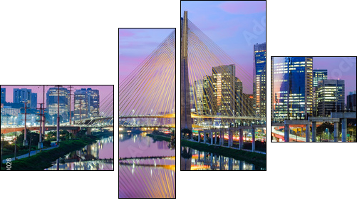 Sao Paulo Sunset Landscape - Brazil - Vierteiliges Leinwandbild, Viertychon