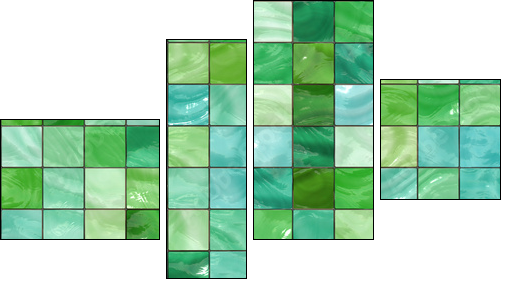 Shiny seamless green tiles texture - Vierteiliges Leinwandbild, Viertychon