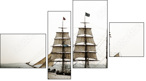 tall ship - Vierteiliges Leinwandbild, Viertychon