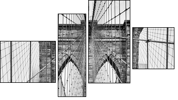 Brooklyn bridge of New York City - Vierteiliges Leinwandbild, Viertychon