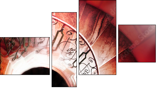 Spiral staircase.. - Vierteiliges Leinwandbild, Viertychon