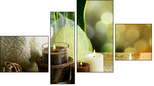 Spa and body care treatment.Blurred Background - Vierteiliges Leinwandbild, Viertychon