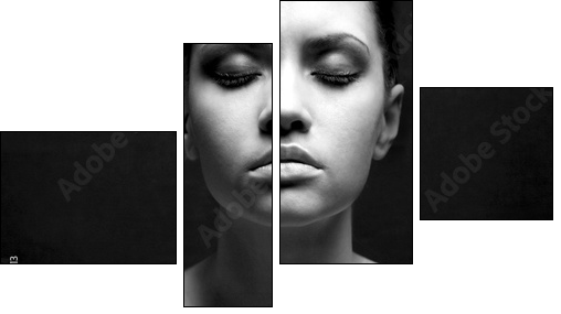 portrait of beauty. sexy fashion girl. - Vierteiliges Leinwandbild, Viertychon