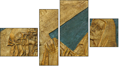Veronica wipes the face of Jesus - Vierteiliges Leinwandbild, Viertychon