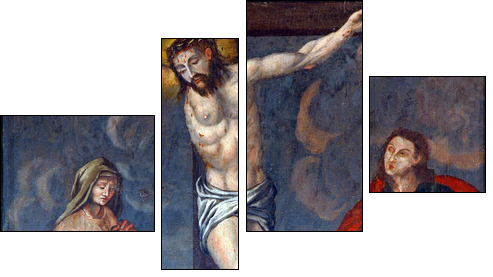 Crucifixion, Jesus on the cross - Vierteiliges Leinwandbild, Viertychon