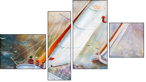 Sea regatta - Vierteiliges Leinwandbild, Viertychon