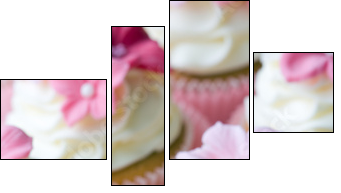Wedding cupcakes - Vierteiliges Leinwandbild, Viertychon
