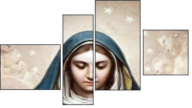 Medieval Madonna Painting - Vierteiliges Leinwandbild, Viertychon