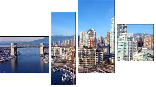 vancouver harbour - Vierteiliges Leinwandbild, Viertychon