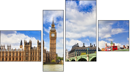 Big Ben and Houses of Parliament - Vierteiliges Leinwandbild, Viertychon