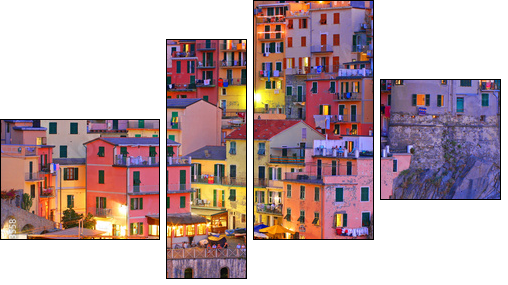 Manarola, Cinque Terre, Italy - Vierteiliges Leinwandbild, Viertychon