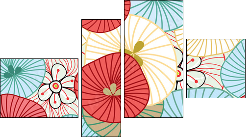 Flower background - Vierteiliges Leinwandbild, Viertychon