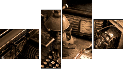 Vintage still-life - Vierteiliges Leinwandbild, Viertychon