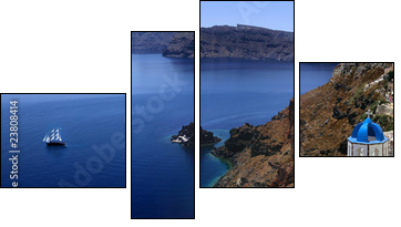 Santorini - Vierteiliges Leinwandbild, Viertychon