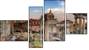 rome hdr panoramic view - Vierteiliges Leinwandbild, Viertychon