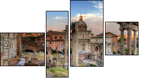 rome hdr panoramic view - Vierteiliges Leinwandbild, Viertychon