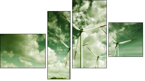Wind turbines, ecology - Vierteiliges Leinwandbild, Viertychon
